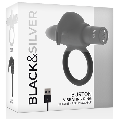 Black & Silver Burton Vibrating Ring Black