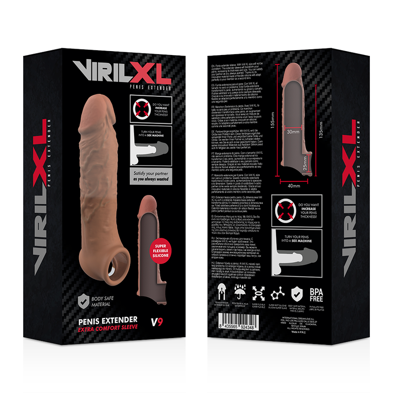 VirilXL Penis Extension Liquid Silicone V9 Brown