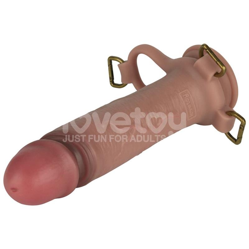 Ingen Adjustable Enhanced Strap On Harness With 9 Inch Hollow Dildo - Loveangels