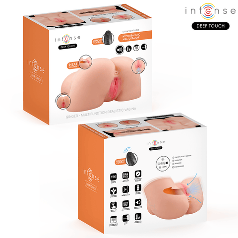 Intense Deep Touch Ginger Remote Control Masturbator With Suction, Heat, Vibration And Voice - Loveangels