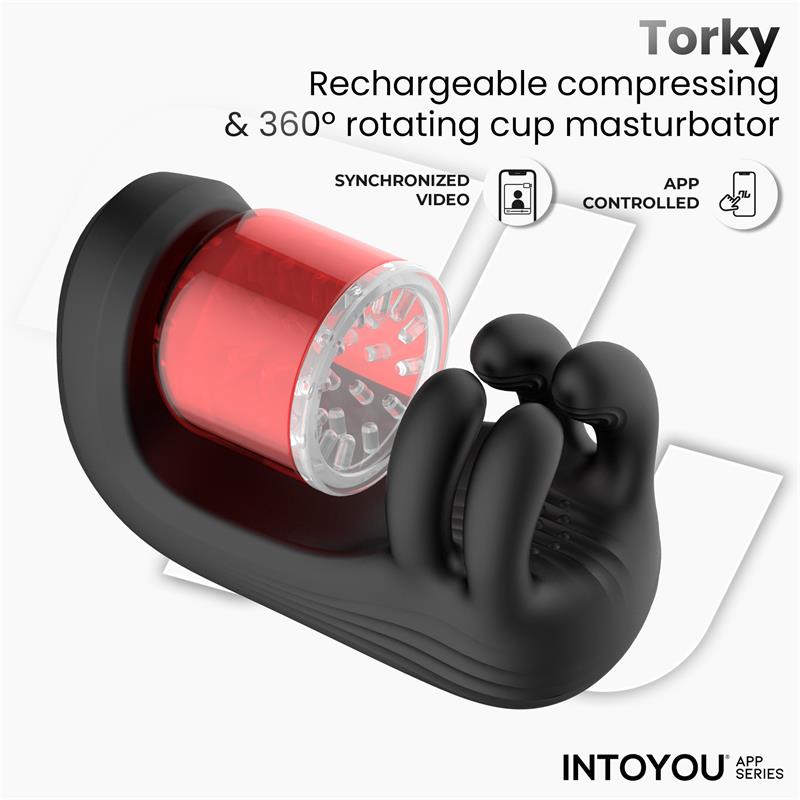Into You App Series Torky Compressing Rotating Masturbator with App - Loveangels
