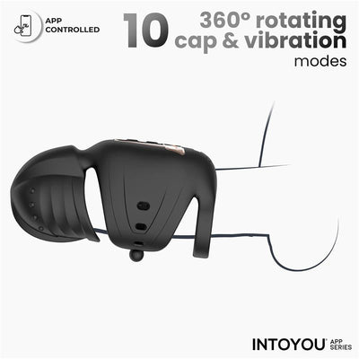 Into You App Series Zonte Rotating Cap Vibrating Masturbator with App - Loveangels