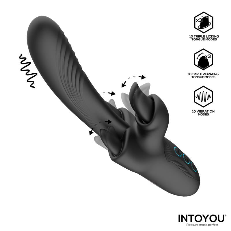 Into You Triton Triple Licking Tongue Vibrator - Loveangels