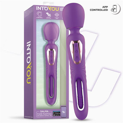 IntoYou App Series Salma Vibrating Dual Ended Wand With Flapping Tongue - Loveangels