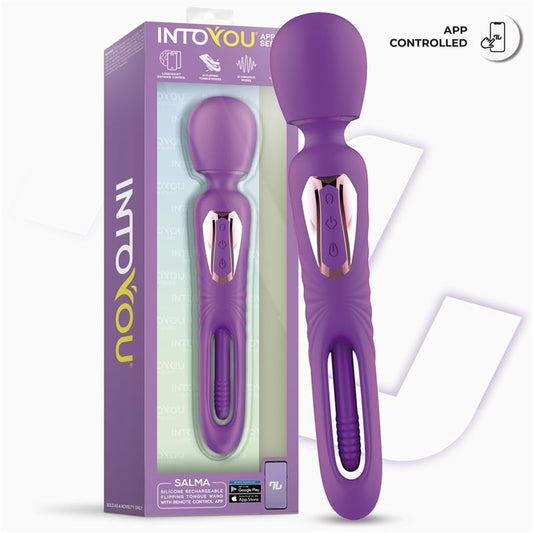 IntoYou App Series Salma Vibrating Dual Ended Wand With Flapping Tongue - Loveangels