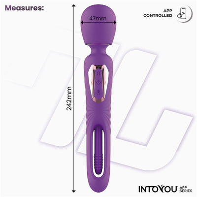 IntoYou App Series Salma Vibrating Dual Ended Wand With Flapping Tongue - Loveangels