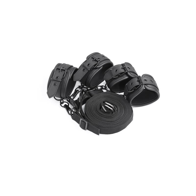 IntoYou Black Shadow Vegan Leather Bed Restraints - Loveangels