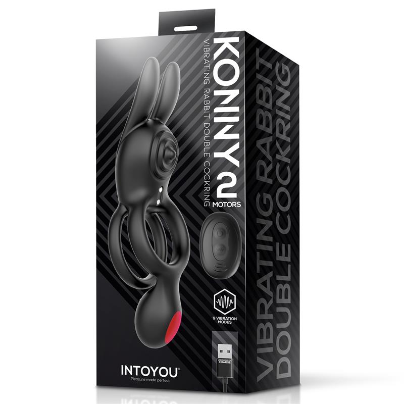 IntoYou Konny Vibrating Rabbit Double Ring With Remote - Loveangels