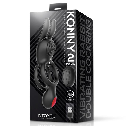 IntoYou Konny Vibrating Rabbit Double Ring With Remote - Loveangels