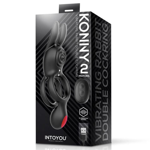 IntoYou Konny Vibrating Rabbit Double Ring With Remote - Loveangels