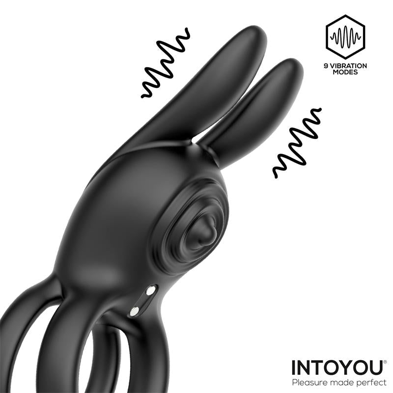 IntoYou Konny Vibrating Rabbit Double Ring With Remote - Loveangels