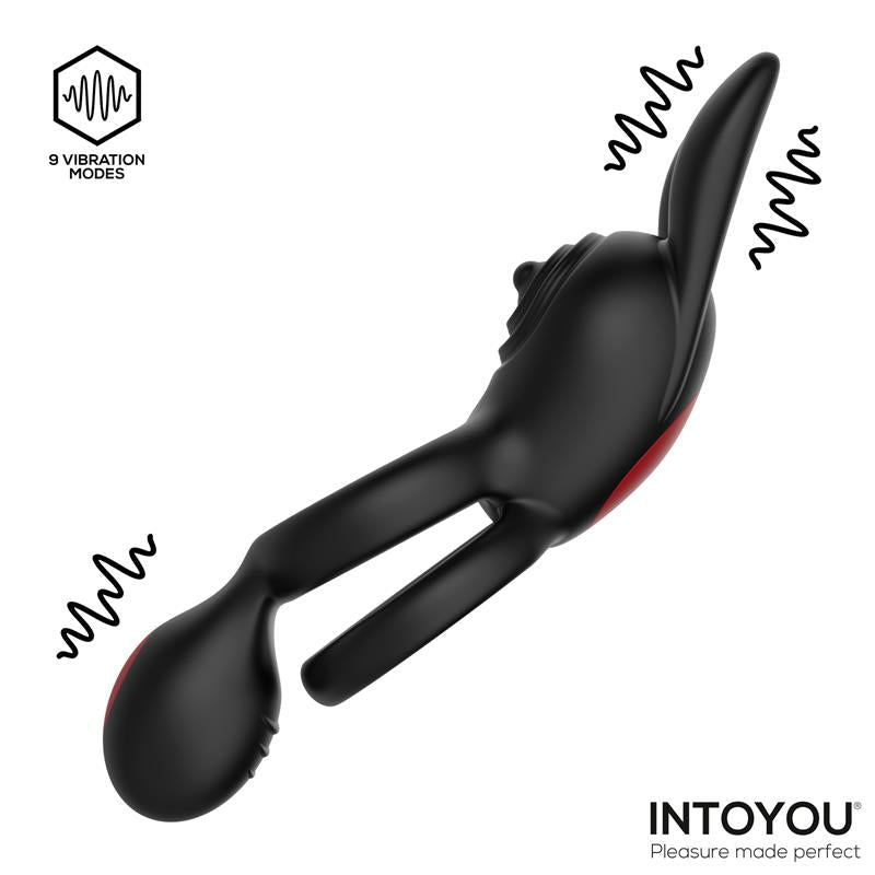 IntoYou Konny Vibrating Rabbit Double Ring With Remote - Loveangels