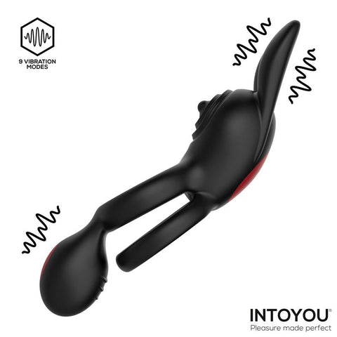 IntoYou Konny Vibrating Rabbit Double Ring With Remote - Loveangels