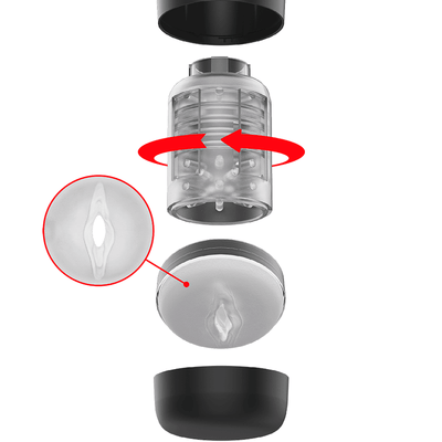 JamyJob Tornado Rotating and Vibrating Masturbator with Stand - Loveangels