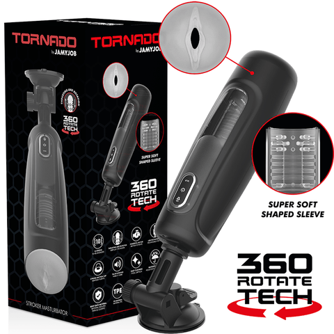 JamyJob Tornado Rotating and Vibrating Masturbator with Stand - Loveangels