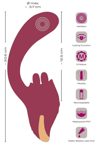 Javida 2 Function Vibrator With Moving Tongues - Loveangels