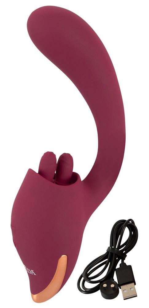 Javida 2 Function Vibrator With Moving Tongues - Loveangels