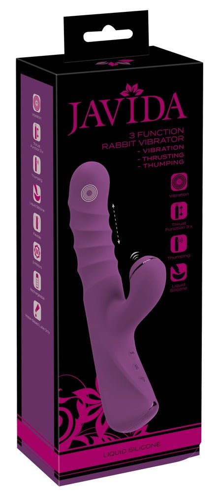 Javida 3 Function Vibrating, Thumping And Thrusting Rabbit - Loveangels