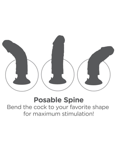 King Cock 7 Inch Vibrating Cock With Balls Light - Loveangels