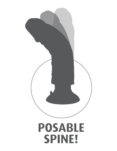 King Cock 7 Inch Vibrating Cock With Balls Light - Loveangels