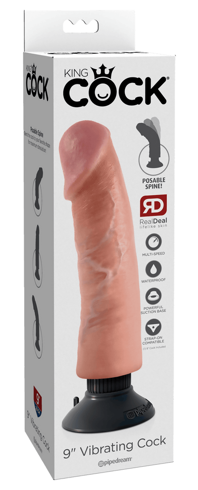 King Cock 9 Inch Vibrating Cock Light - Loveangels