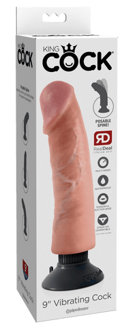 King Cock 9 Inch Vibrating Cock Light - Loveangels