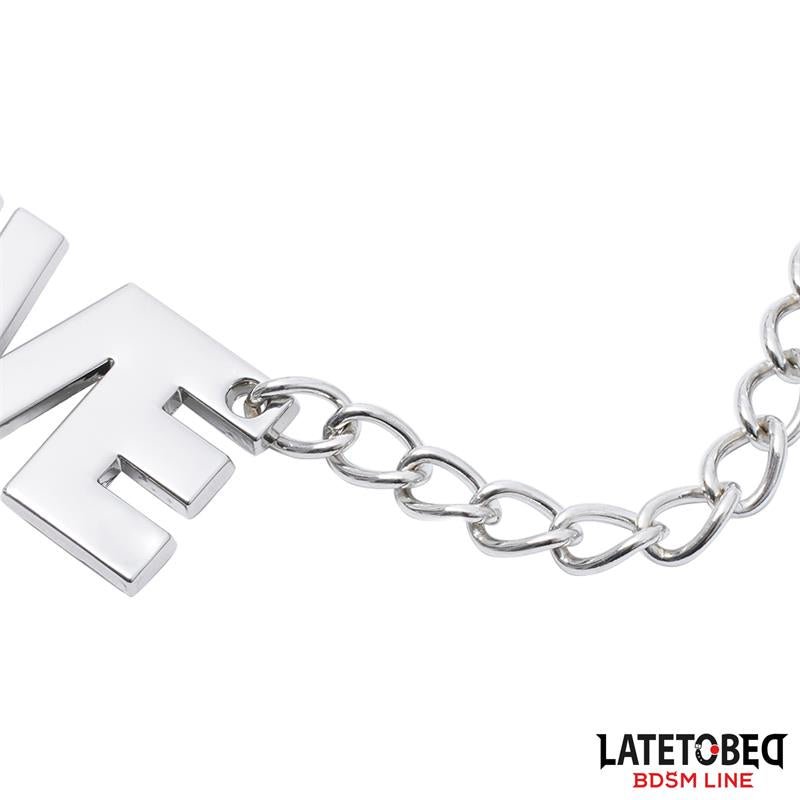 Late To Bed Nipple Clamps With Slave Pendant - Loveangels