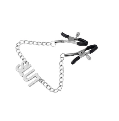 Late To Bed Nipple Clamps With Slut Chain - Loveangels