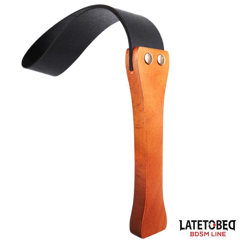 Late To Bed PU Paddle With Wooden Handle - Loveangels