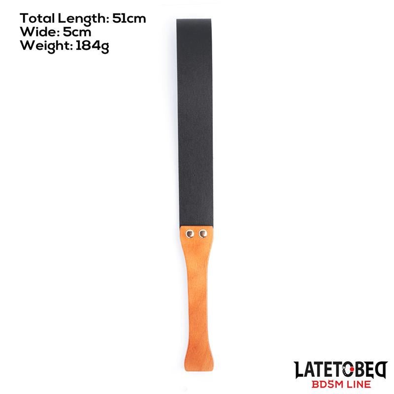 Late To Bed PU Paddle With Wooden Handle - Loveangels