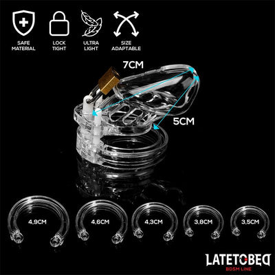 Latetobed BDSM Line Chastity Penis Cage Short Clear - Loveangels