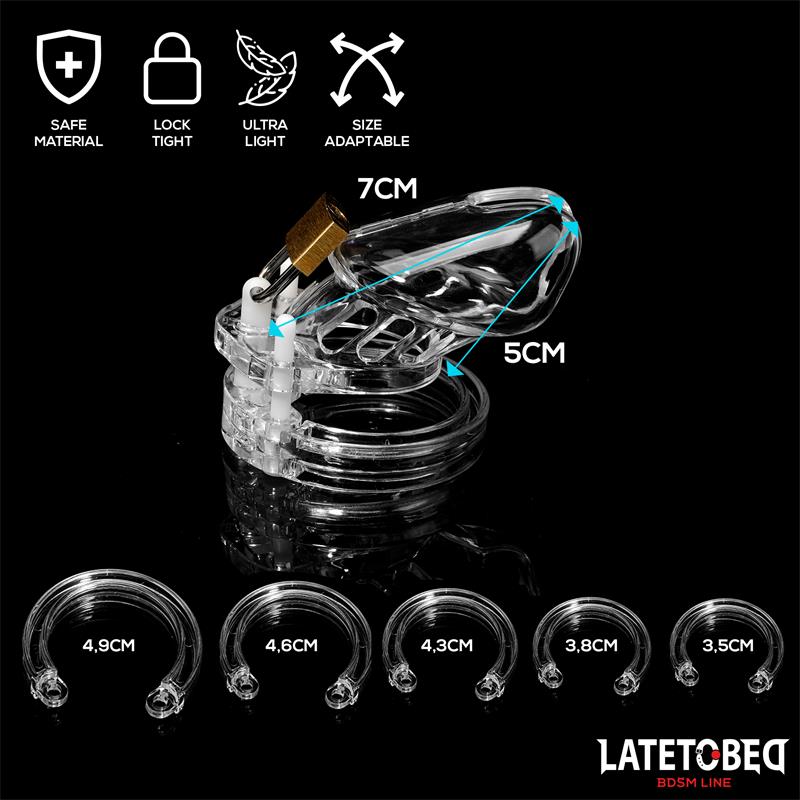 Latetobed BDSM Line Chastity Penis Cage Short Clear - Loveangels