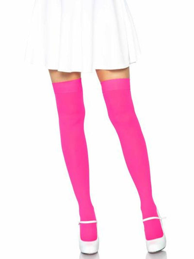 Leg Avenue Neon Pink Thigh High Stockings - Loveangels