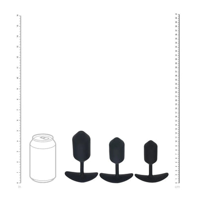 Levelz Silicone Weighted Anal Plug Training Set of 3 - Black - Loveangels