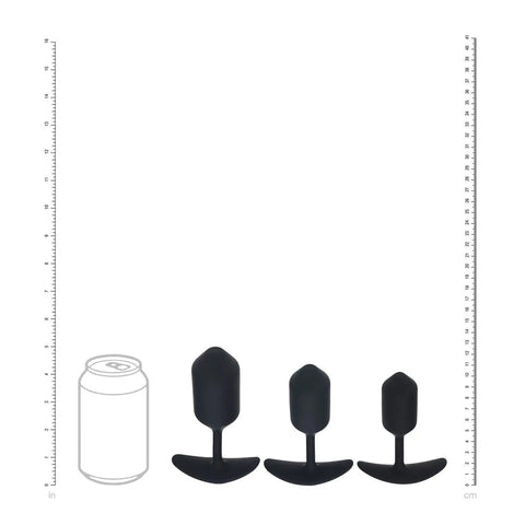 Levelz Silicone Weighted Anal Plug Training Set of 3 - Black - Loveangels