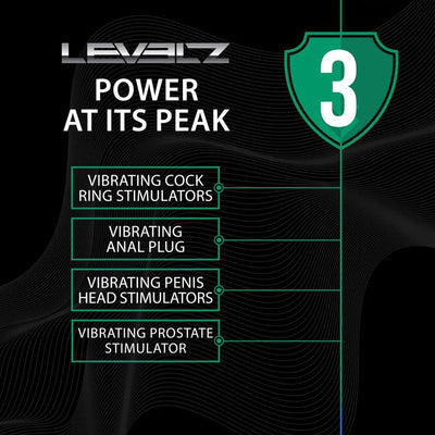 Levelz Vibrating and Thrusting Silicone Tri O Cockring with Prostate Stimulator - Loveangels