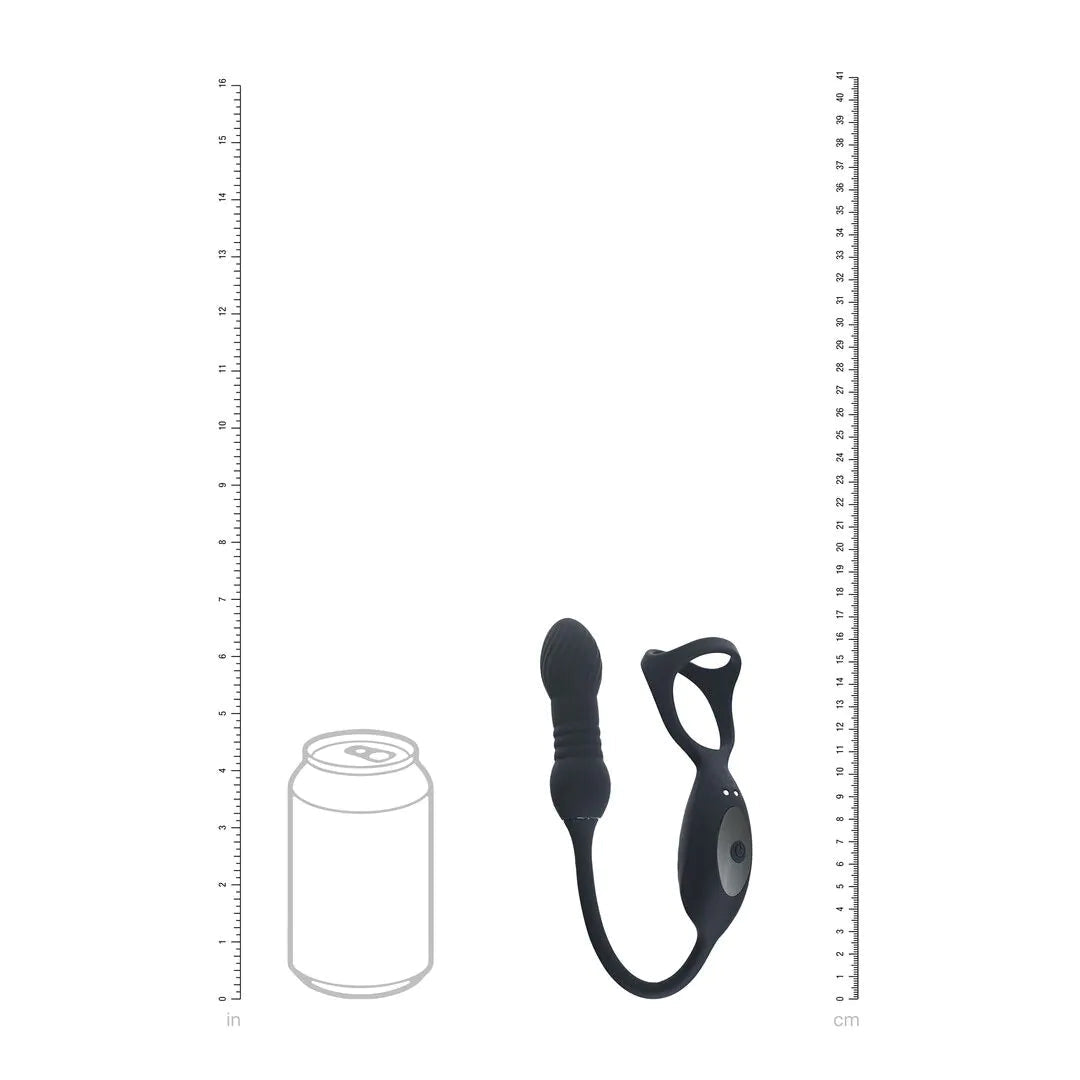 Levelz Vibrating and Thrusting Silicone Tri O Cockring with Prostate Stimulator - Loveangels
