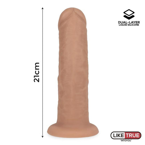 LIKE TRUE Realistic Dildo Liquid Silicone Dual Layer 8.25