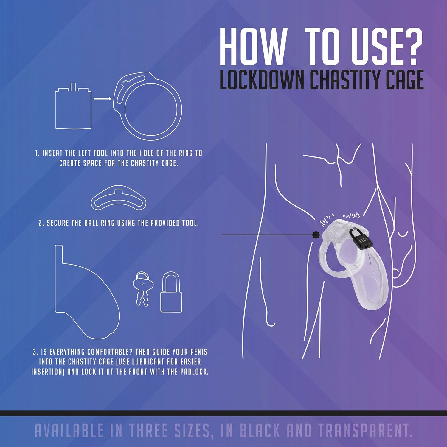 Lockdown Chastity Cage Large Transparent - Loveangels