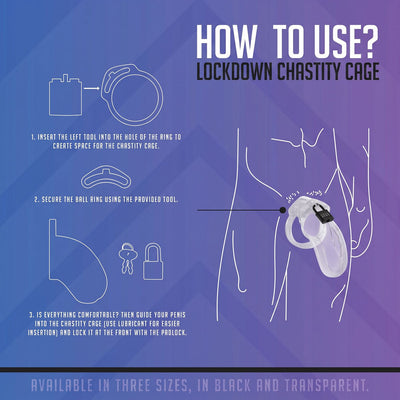 Lockdown Chastity Cage Large Transparent - Loveangels