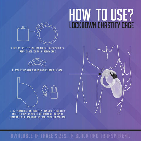 Lockdown Chastity Cage Large Transparent - Loveangels