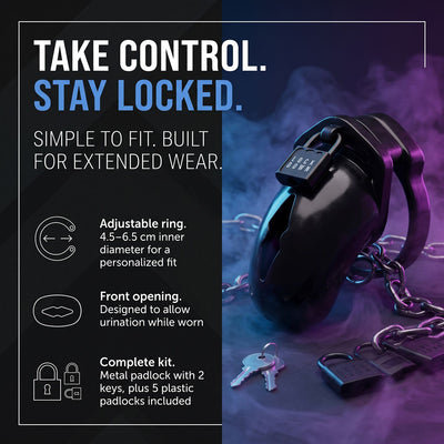 Lockdown Chastity Cage Medium Black - Loveangels