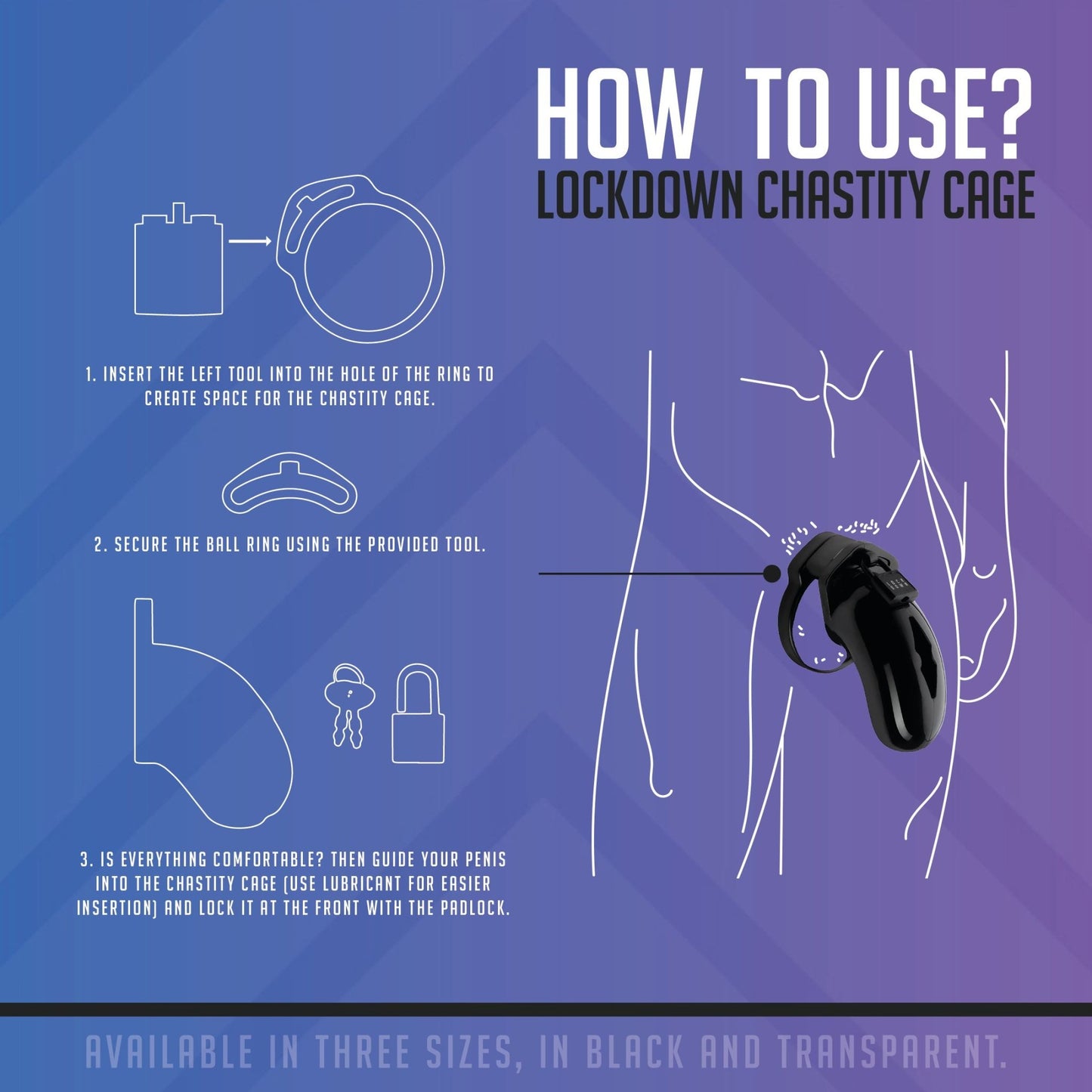 Lockdown Chastity Cage Medium Black - Loveangels