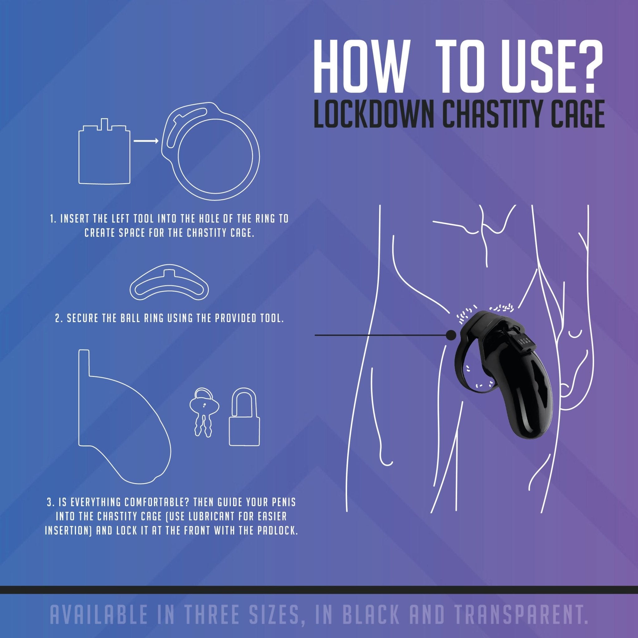 Lockdown Chastity Cage Medium Black - Loveangels