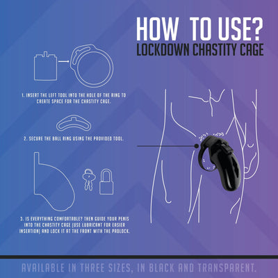 Lockdown Chastity Cage Medium Black - Loveangels