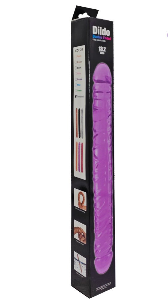 Loveangels 13.2" Purple Clear Double Ended Dildo - Loveangels
