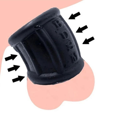 Loveangels 2.25'' Black Thick Silicone Cock/Ball Ring - Loveangels