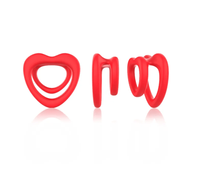 Loveangels 2.25" Silicone Heart Dual Cock Ring - Loveangels