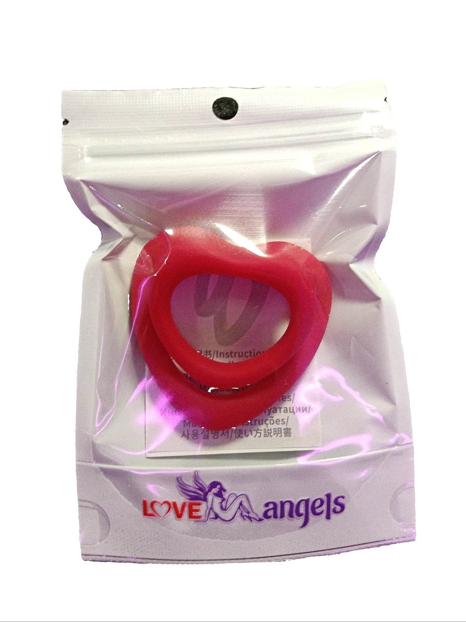 Loveangels 2.25" Silicone Heart Dual Cock Ring - Loveangels