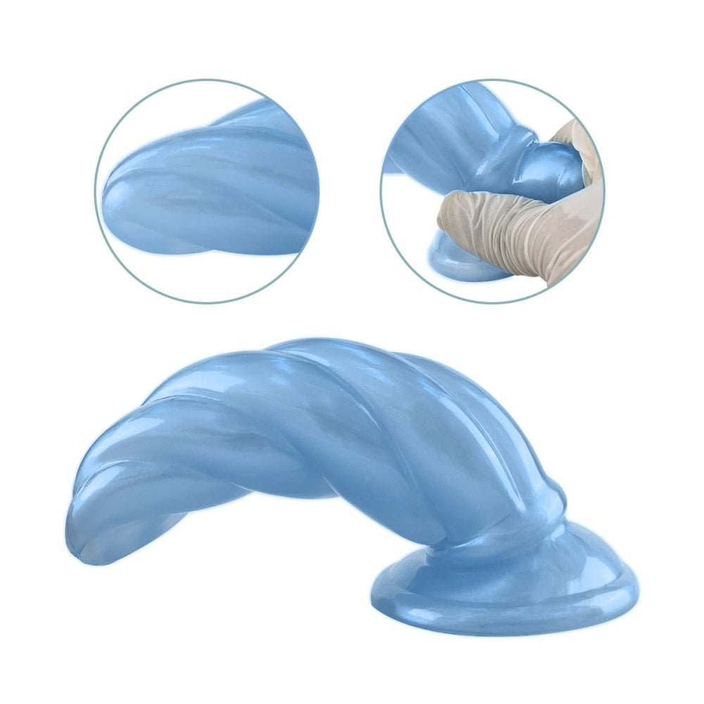 Loveangels 5.7" Pearl Blue Spiral TPE Dildo - Loveangels